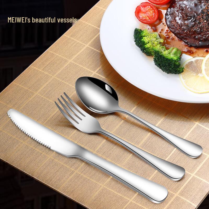 Classic Thickened Stainless Steel Steak Knife & Fork Set