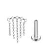 1PC G23 Titanium Labret Stud Internal Thread Ear Studs Flatback Butterfly Horse's Eye Zircon Tragus Cartilage Piercing Jewelry
