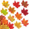 200pcs Artificial Maple Autumn Leaves Plastic Fake Leaves Fake Autumn Maple Leaves Halloween Holiday Wedding Party Decoration