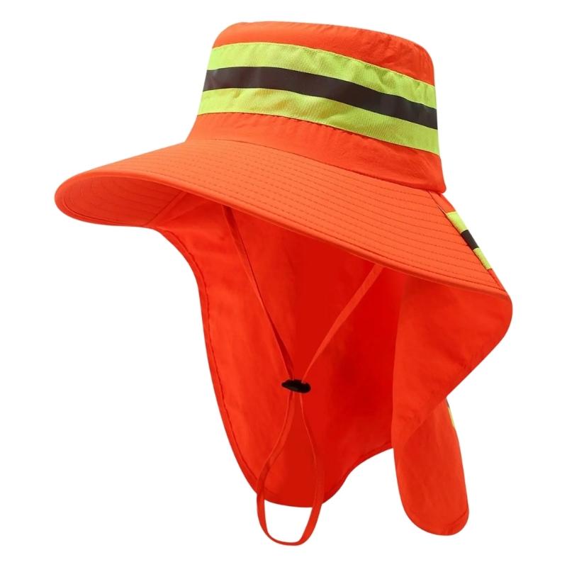 Breathable Mesh Fisherman Hat For Daily Use Low Light Conditions High Visibility Reflective Hat For Outdoor Worker