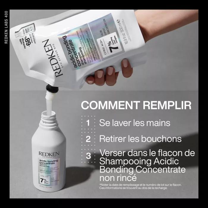 Acidic Bonding Concentrate Recharge Shampoing Sans Sulfate Pour Cheveux Abimés 500ml E4419000