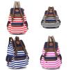 Durable Unisex Womens Stripes Canvas Backpack With Ample Storage For Daily Essentials