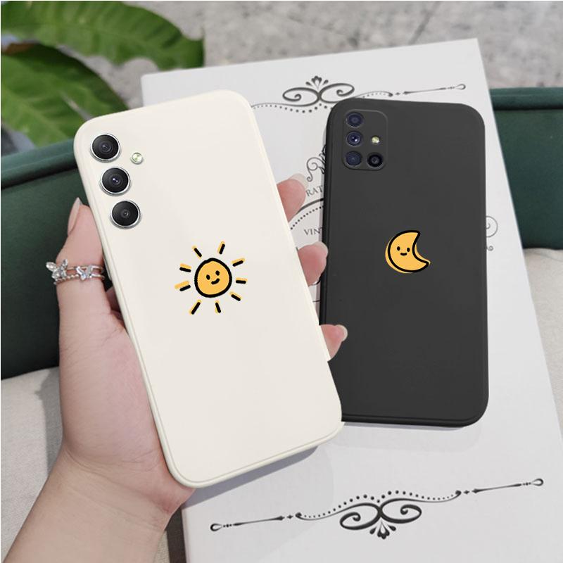

Силиконовый чехол для телефона Sun Moon для Samsung Galaxy A34 A54 A21S A21 A50 A20S A13 A23 A52 A72 A32 A53 A33 A73 4G 5G, мягкий чехол