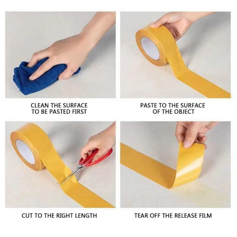 Vente Ruban Adhésif Double Face Fixation Super Forte Heavy Duty Maille Translucide Imperméable Sans Trace Puissant Grille Ruban Adhésif Moquette