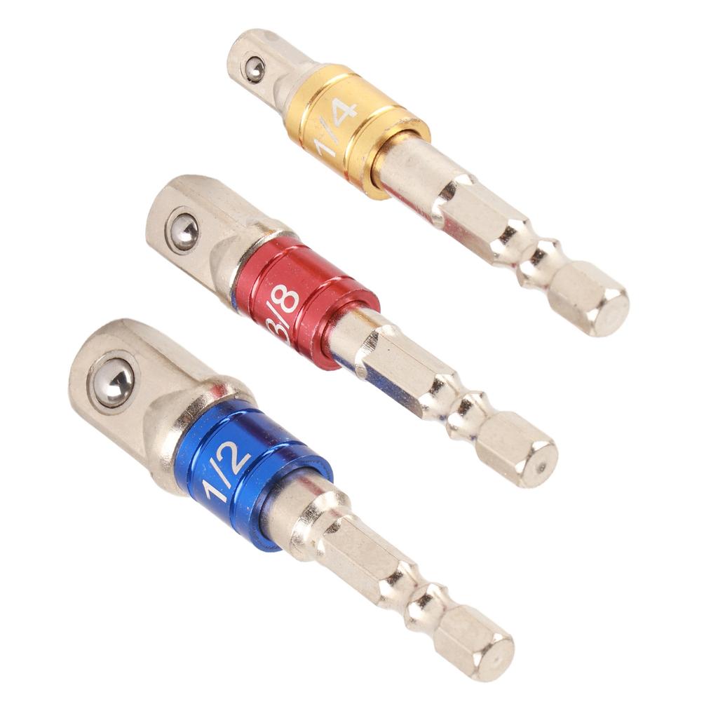 6Pcs Socket Adapter Set Hex Shank Bit Socket Wrench Adapter Extension Set Air Screwdriver Power