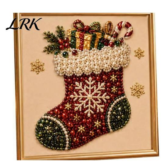 DIY Winter Scene Art Set Xmas Faux Pearl Painting Kit, Christmas 3D Festive Crafting Gift for Friends Holiday Craft Project Adults, Home Wall