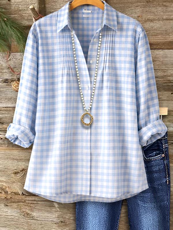 2026 Spring Women s Plaid Shirt - New Cross-border Design Large