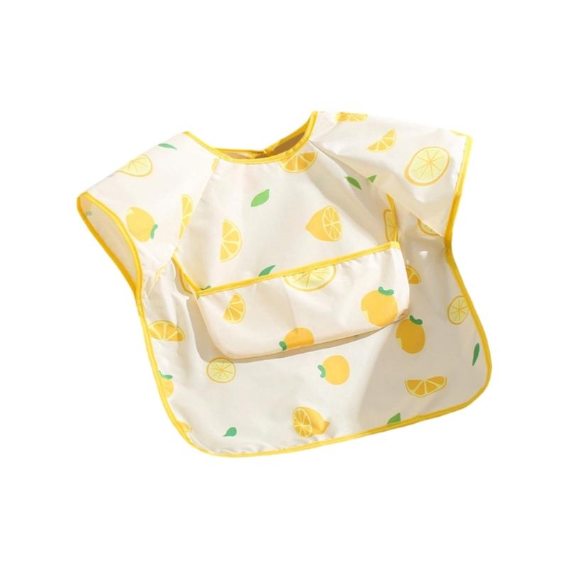 Adjustable Sleeveless Bib for Infants Baby Gentle On Skin Water Proofing Fabric Foof Catcher Pocket Design for Nursing