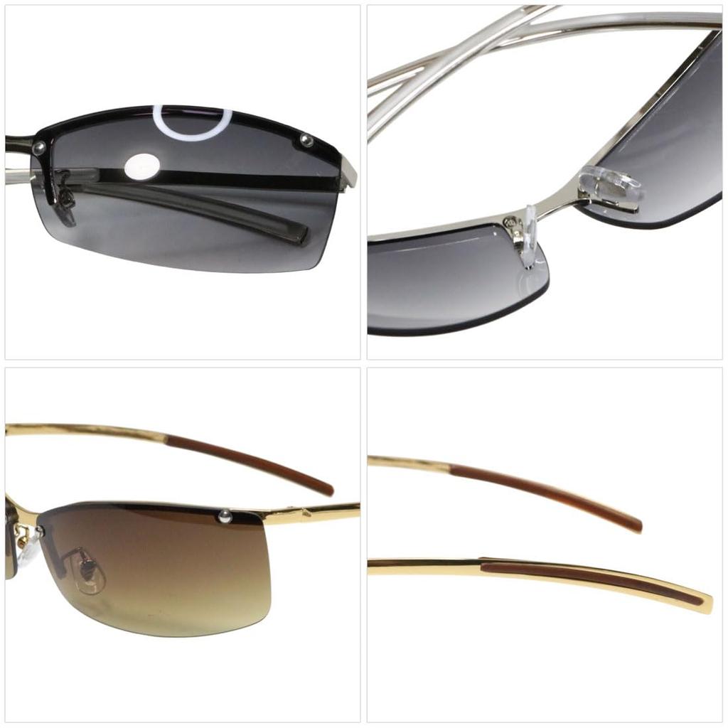 Bercute Gold and Blanc Half Fashionable Fashion Eyewear for Men and Perfect for and Mountain UV Colored and Sunglasses, Eyewear, Women, Round, Square,