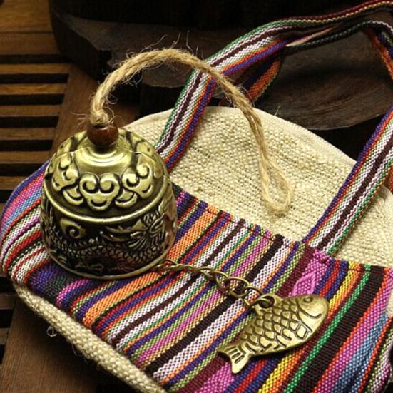 Mini-Windspiel mit Karpfenmuster, Fisch-Anhänger, zum Aufhängen, Glücksglocke, Heim-Tempel-Dekoration