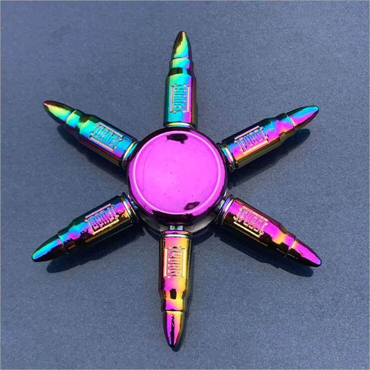 Colorful Zinc Alloy Fidget Spinner: Black Tech Stress-Relief Toy for Students and Kids.