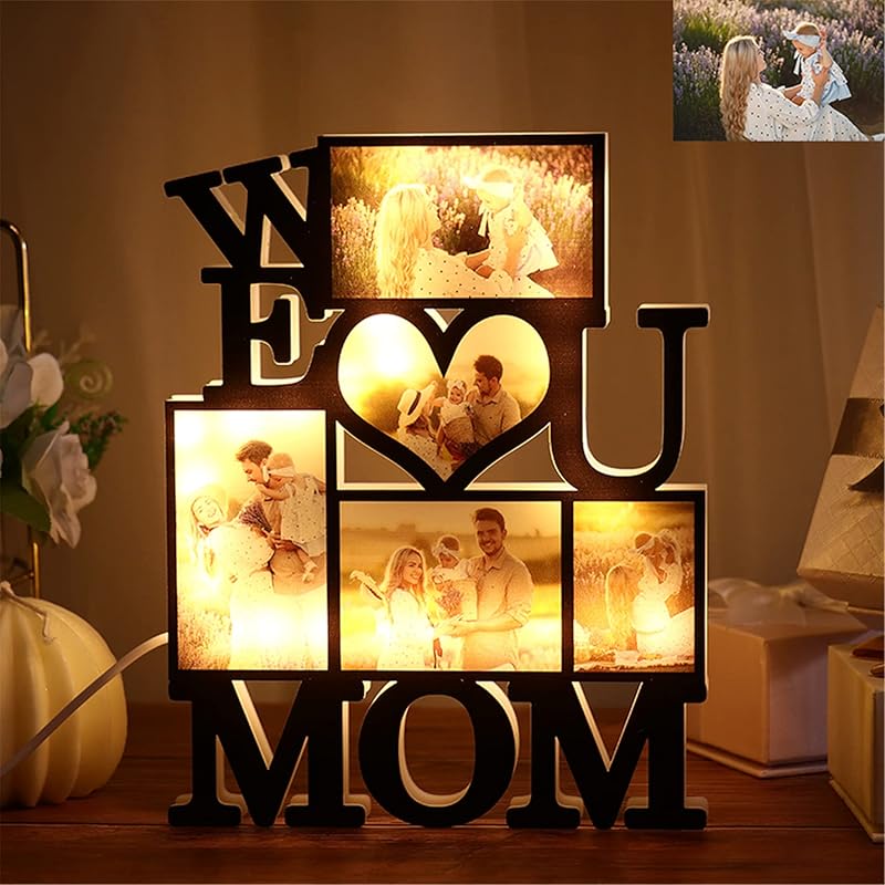 Personalized Lighthouse Photo Night Light Custom Family Picture Frame Light Acrylic Photo Lamp Gifts for Birthday Mom from Daughter Son(Style 11)