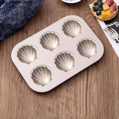 Nonstick Madeleine Cake Mold 4/6/9/12 Cavities Carbon Steel Shell Shape Cake Pan Champagne Mini Muffin Pan Bakery