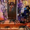200CM Giant Spider Halloween Decorations Fake Scary Spider for Indoor Outdoor Home Wall Yard Parties Halloween Decoration Props