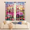 Filtering Curtains Excluding Rods Non Movable Without Batteries Romantic Polyester Valentine Puppy Use Curtain Set Of 2 Made Washable