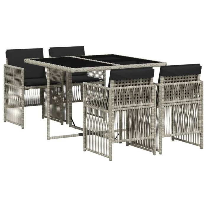 VidaXL Ensemble à Manger de Jardin avec Coussins 5 pcs, Table et Chaise de Terrasse, Meubles de Patio, Mobilier d'Extérieur, 3210899