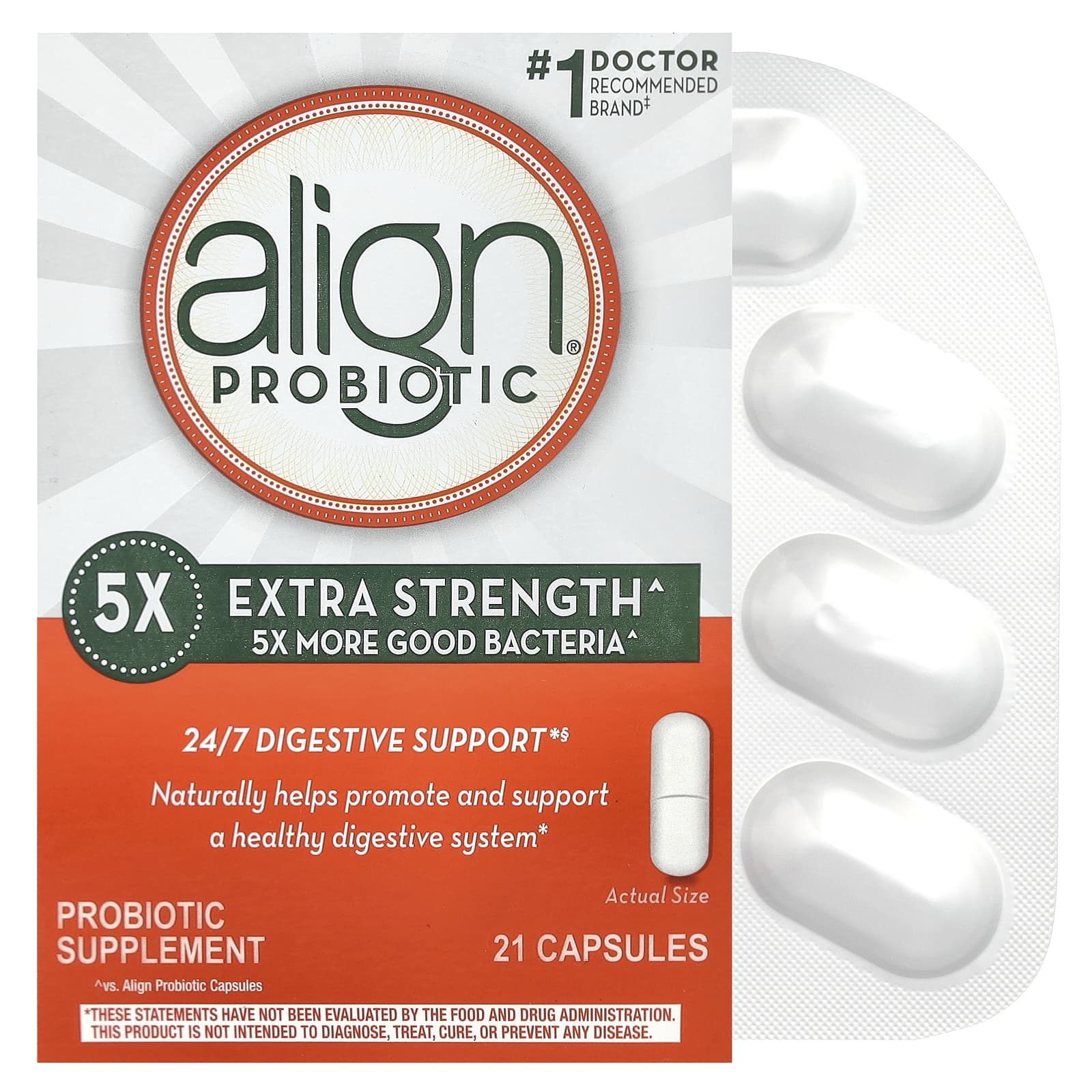 

24/7 Digestive Support, Extra Strength, 17.5 Mg, 21 Capsules