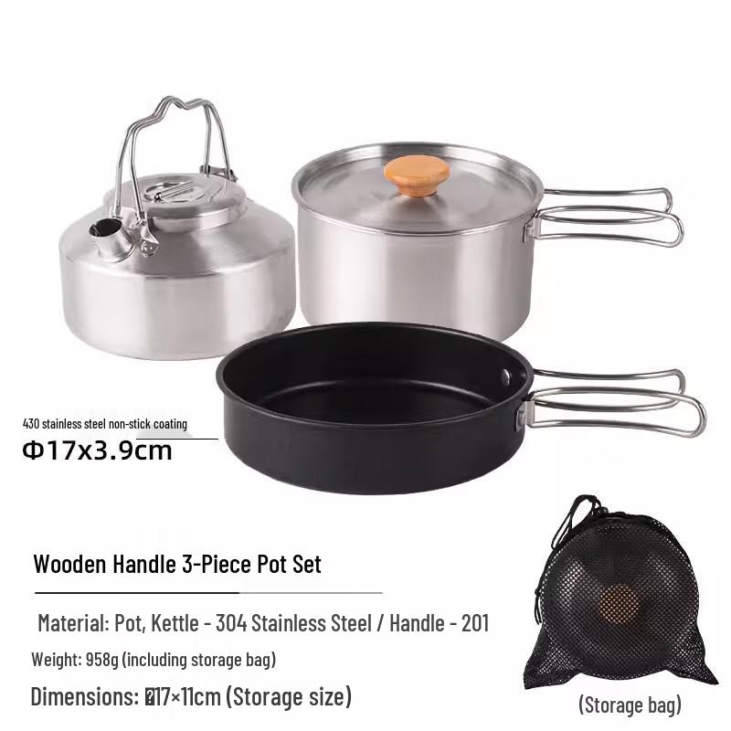 Outdoor Stainless Steel Camping Cookware Set 18*13