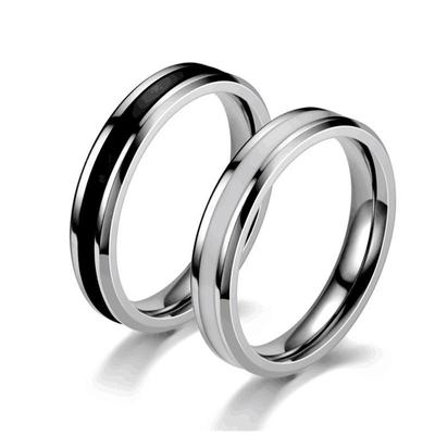 European & American Fashion Oil Drop Couple Rings - Stainless Steel, Korean Style Jewelry