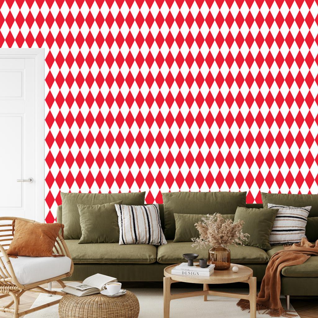 Harlequin Diamonds Wallpaper Coral, Fine Detail for Living Room and Bedroom 50x1000