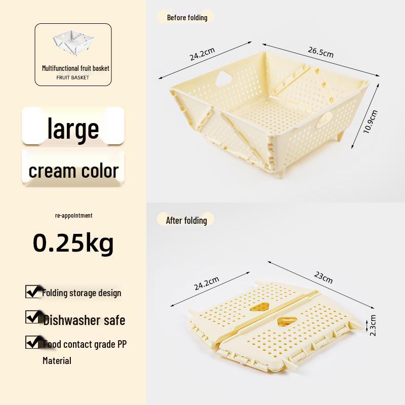 Multifunktionaler faltbarer Abtropfkorb: Großes Fassungsvermögen, Tragbares Design für Obst & Gemüse mit erhöhten Füßen