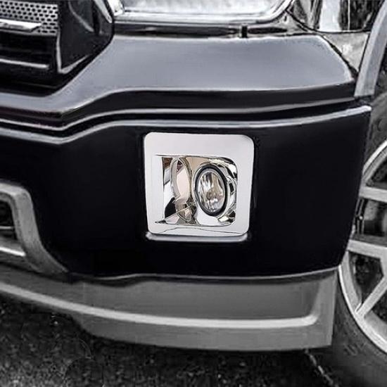 Chrome Front Grill Bumper Fog Light Lamp Trim Cover Decor For GMC SIERRA 2014-15