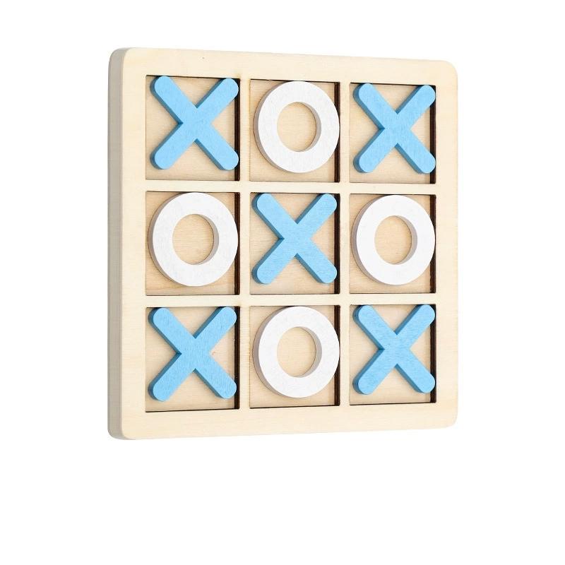 NEW Tic Tac Toe Kids Brain Training Wooden Chess Board Game Table Toy Educational Toy Parent-child Interactive Birthday Gift