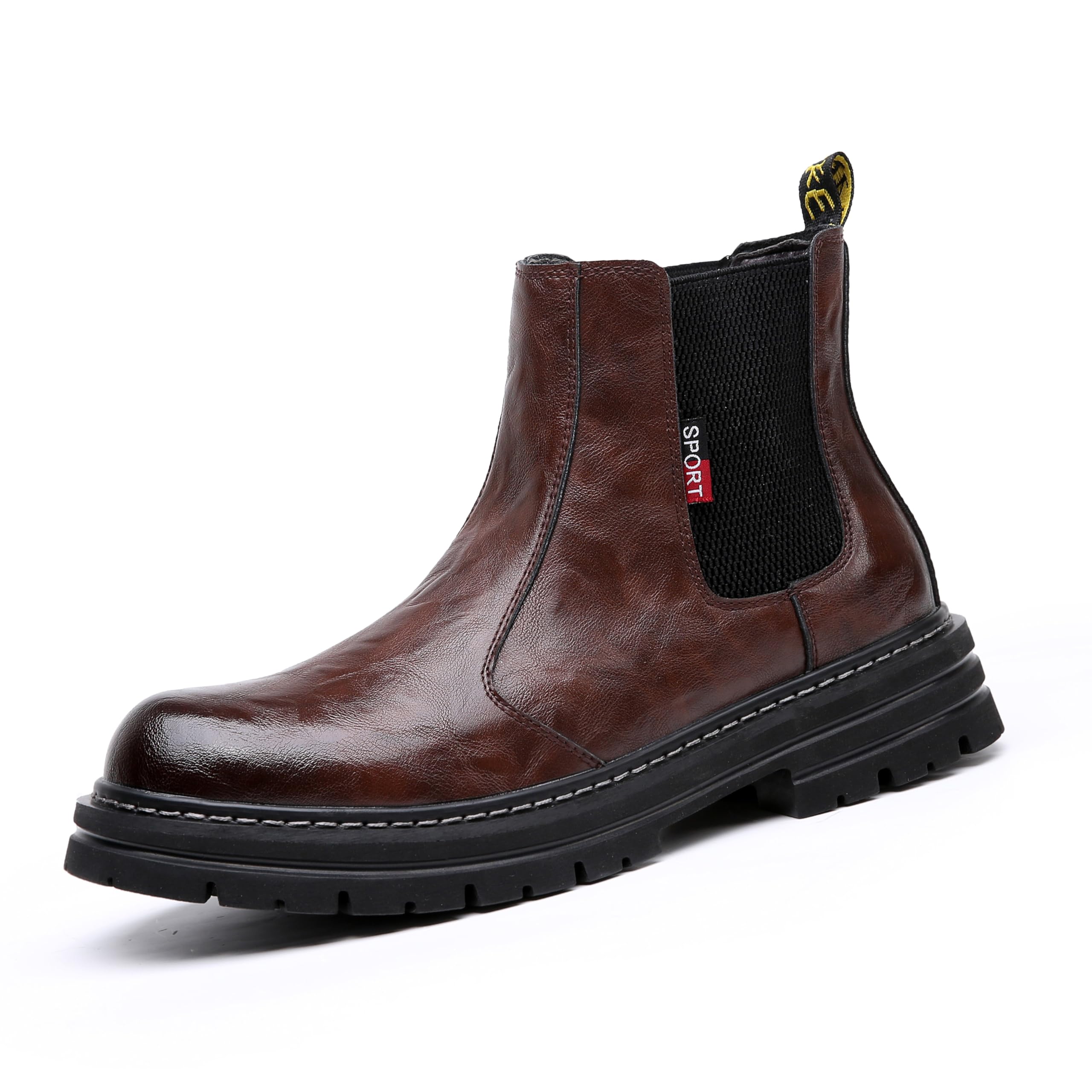 

MIDIRO Men s Genuine Leather Chelsea Boots with Side Gore, British Style, Water-Repellent, Plus Sizes, Leather Shoes for Commuting