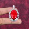 Red Coral Handmade Gemstone Pendant, 925 Solid Sterling Silver Pendant Antique Jewelry, For Engagement Gift