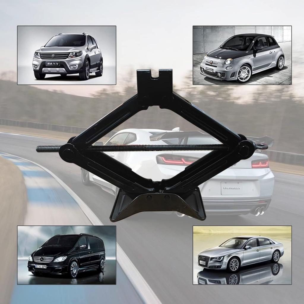 Scissor Car Jack 2.0 Tons, Heavy Duty with Crank Handle for SUV/MPV Tire Change