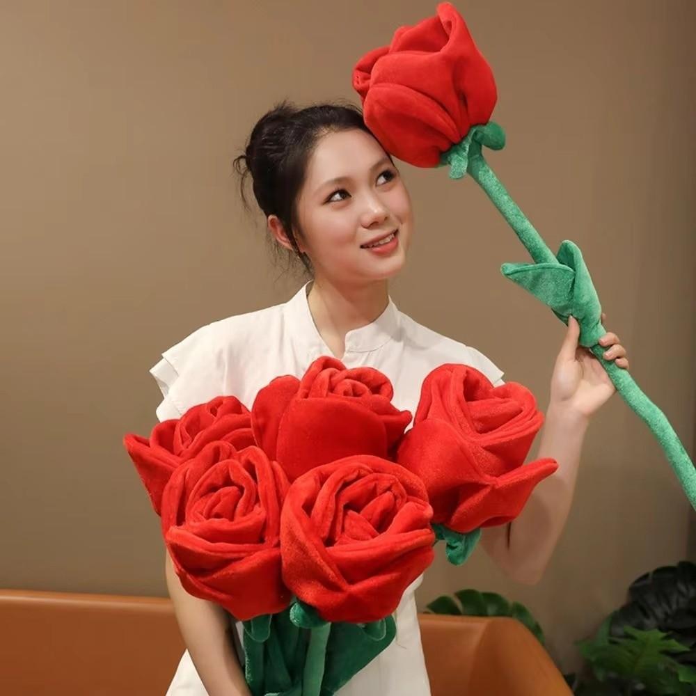 Simulation Artificial Roses Large Rose Plush Toys Gifts Gift Props and Bouquets  Home