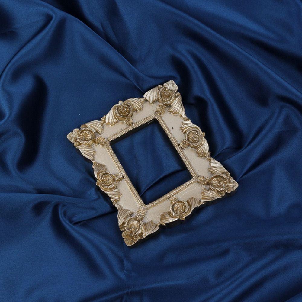 DIY Altın Fotoğraf Çerçevesi El Yapımı Ekran Standı Süsler Retro Avrupa Ahşap Çerçeve Oturma Odası