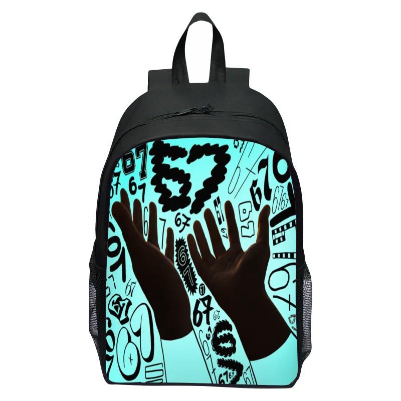 New Printed 67six Seven Backpack for Elementary School Students, Casual Cartoon Lightweight Backpack for 12th Grade