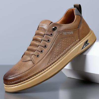 Fashion High Quality Men Leather Casual Shoe2024New Fashion Outdoor Lightweight Antiskid Walking Shoe Luxury Breathable Running Sneakers