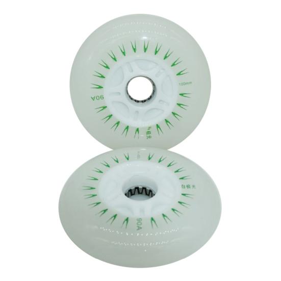 2Pcs 80/76/72mm In-line Speed Skate Skating LED Light Flashing Roller Wheels