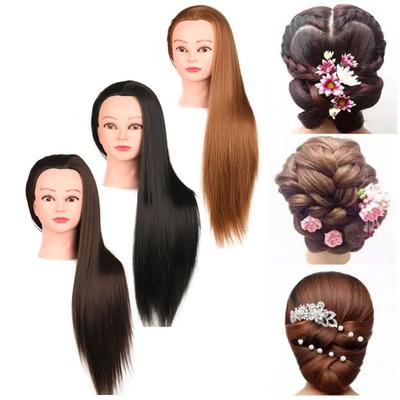 Stojan na vystavení zapletených vlasů Hlava figuríny s vlasy Lidské vlasy Rovné 25" Profesionální kadeřnická hlava pro kadeřníky stylisty A