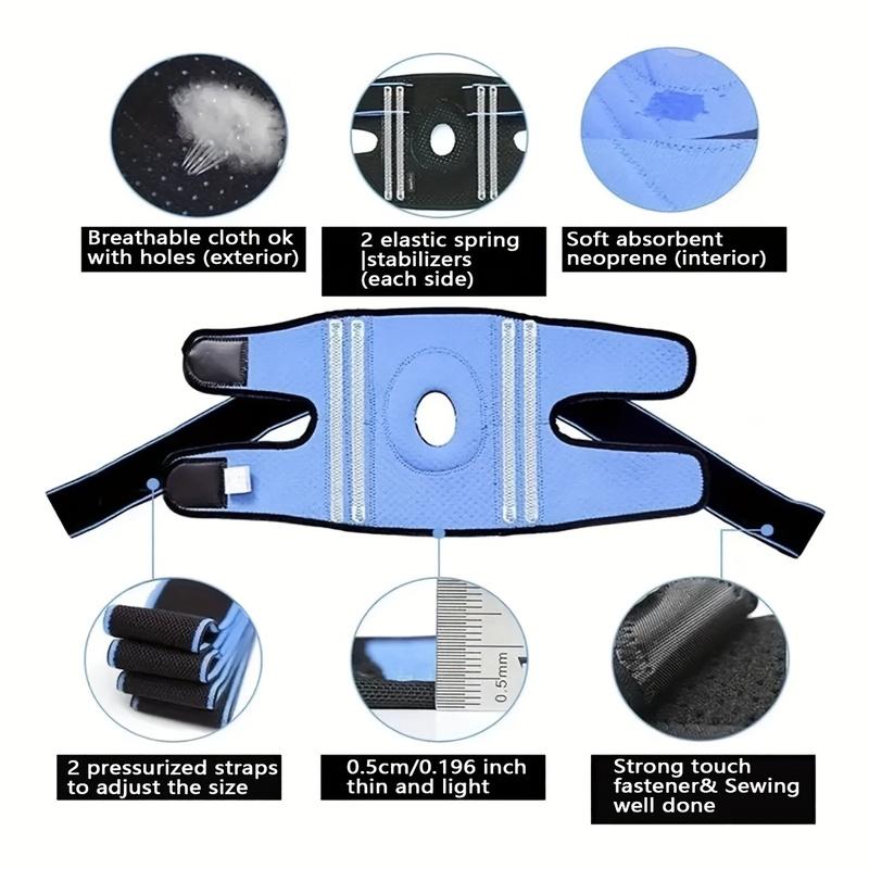 Sports Spring Support Strips, Outdoor Running Fitness Mountaineering Knee Pads, Straps, Double Pressurized Knee Pads