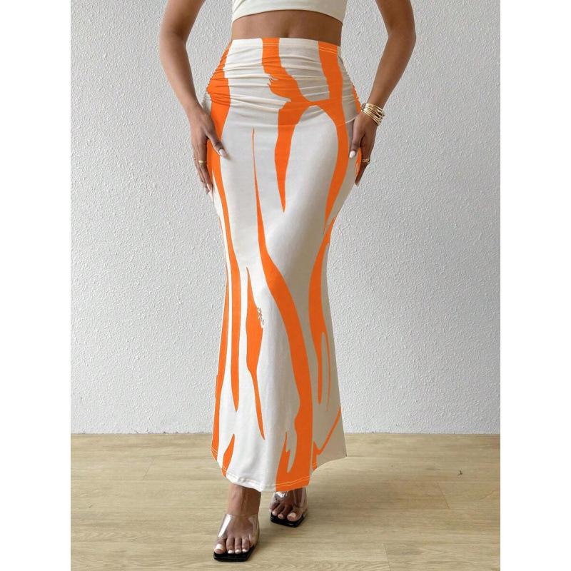 High Waist Zebra Print Fishtail Skirt - Fashionable European & American Women's Clothing, 2025 Edition