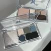 Palette d'ombres à paupières 6 couleurs Punk Smoky Noir Pailletée Nacrée Palette d'ombres à paupières Coréenne Bleue Brillante Contour Blush Maquillage