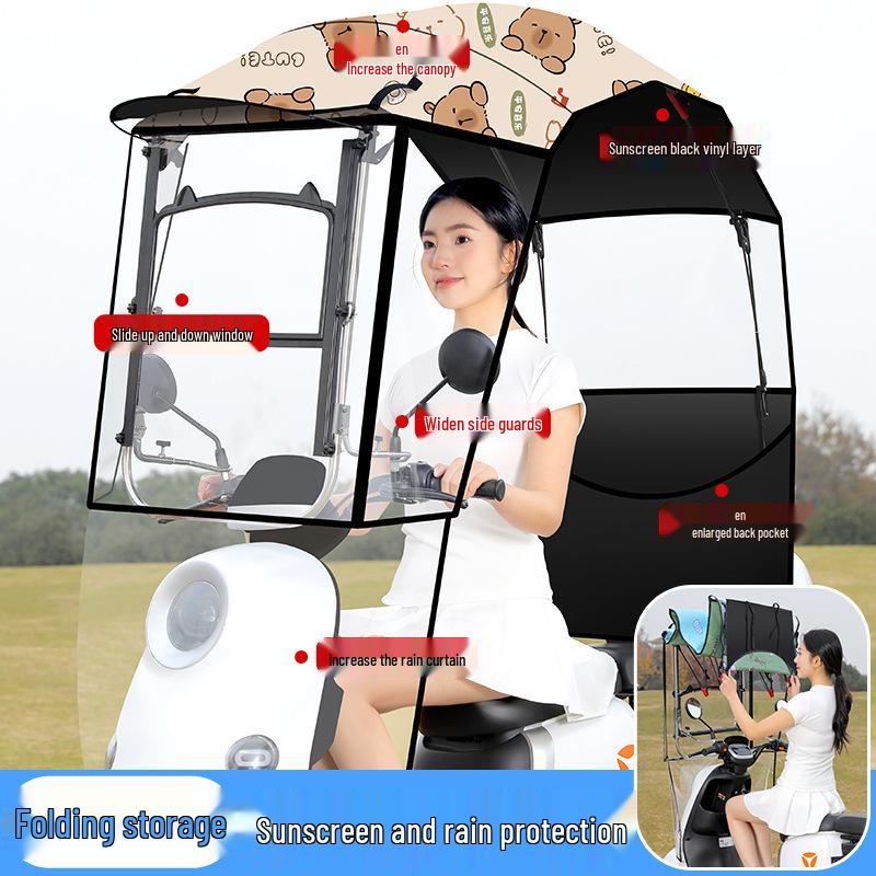 Rozkładana markiza i osłona przeciwdeszczowa do motocykli i trójkołowców.