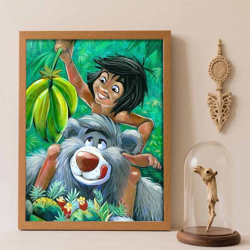 Disney Diamond Painting Set Jungle Book Baloo Home Decor Craft, Perfect Handmade DIY Gift Idea Round 20x30cm
