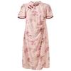 Sancai Plus Size Autumn Floral Qipao Dress