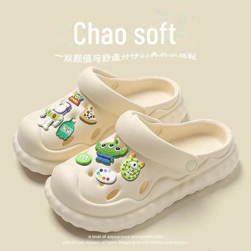 

Милые женские нескользящие сандалии с толстой подошвой для летней носки в помещении и на улице 38-39