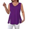 2026 Summer Sleeveless Hollow Blouse Women Large Size V-neck Fashion Vest Cross Casual Slim Fit Tank Top Elegant Loose Casual Women's Clothing