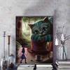 Disney Diamond Painting Cheshire Cat X Alice in Wonderland Dark Fairy Tale Artwork Diamond Mosaic Cross Stitch, Diamond Inlaid Room Decoration Gift