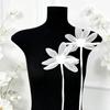 Stoff Lotus Applikation Lotusblumen Dekoration mit langem Band Aufnäher Blumen Verzierung