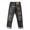 Nuovi jeans stampati alla moda retrò hipster giapponese hip-hop High Street Leisure Slim Straight Ricamo Y2k Pantaloni con cuciture