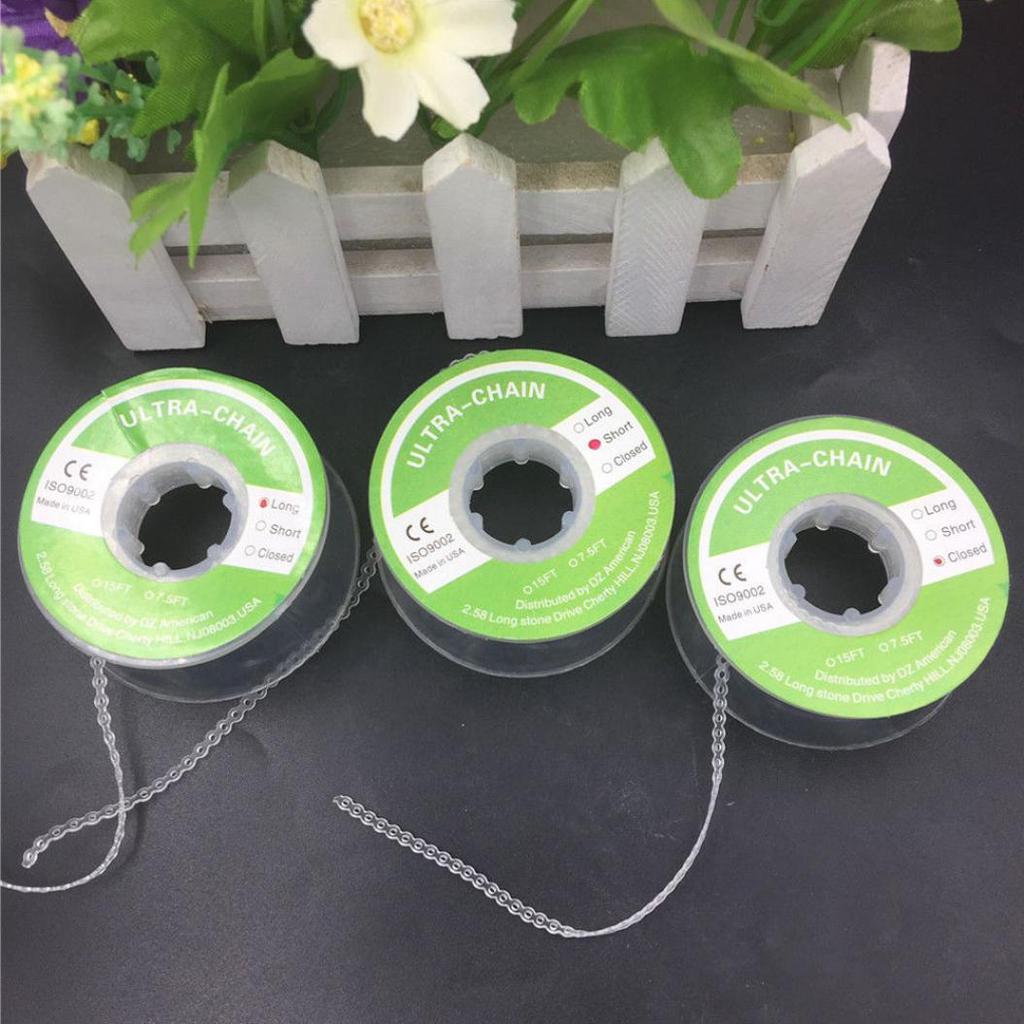 Zubařská pomůcka Ortodontická elastická čirá pryžová páska Ultra Power Chain 3 typy