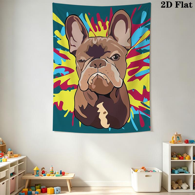 French Bulldog Pattern Home Decor Tapestry, Wall Hanging, Decorative RV Wall Cloth.MGT0918610