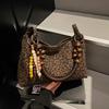 Niche texture bag women's versatile high-end underarm bag new fashion leopard print shoulder bag suede bag
